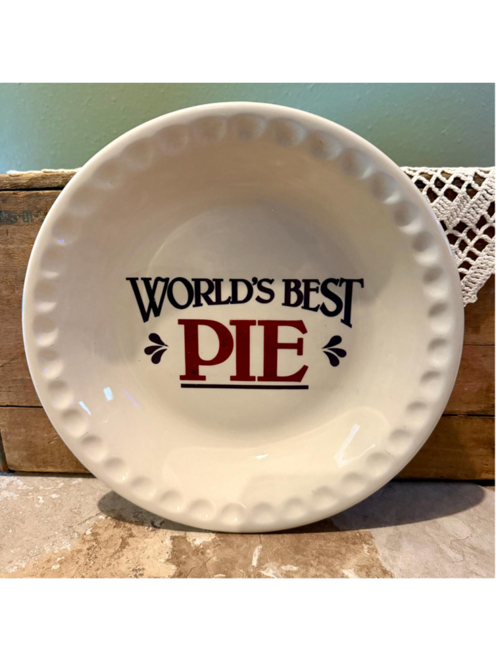 Vintage Ceramic Pie Dish | Fluted Rim